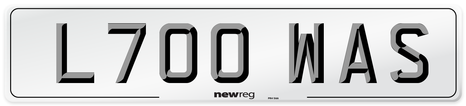 L700 WAS Number Plate from New Reg